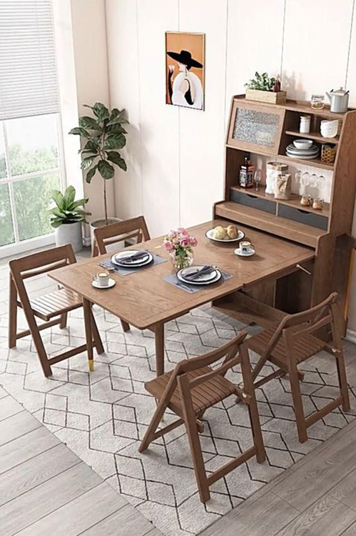 Cute small living room ideas: Folding dining table