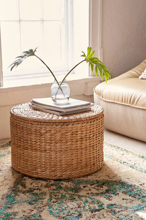 Cute small living room ideas: Storage ottoman