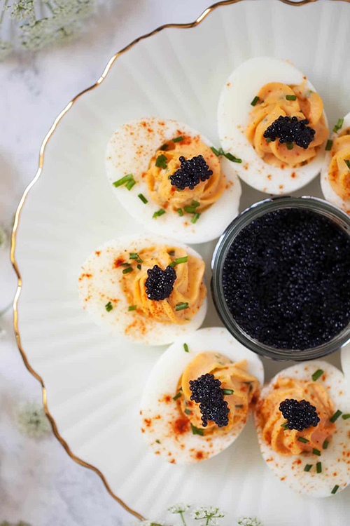 New Year's Eve Party Food: Deviled Eggs with Caviar