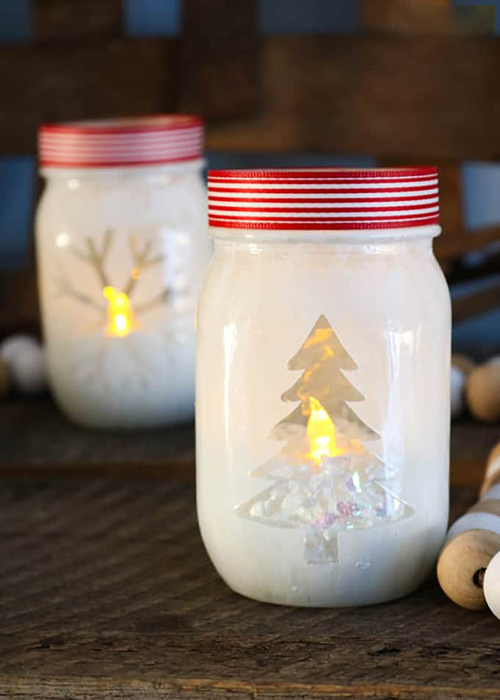 Christmas mason jar ideas: Christmas Luminaries
