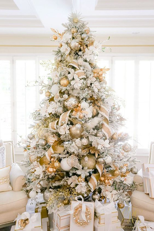 Elegant White and Gold Christmas Tree Ideas