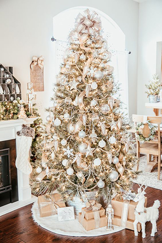 Elegant White, Gold and Pastel Christmas Tree Ideas