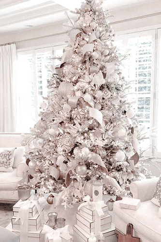 Elegant White, Gold and Pastel Christmas Tree Ideas