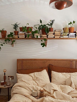 Adding extra shelves: Above the bed