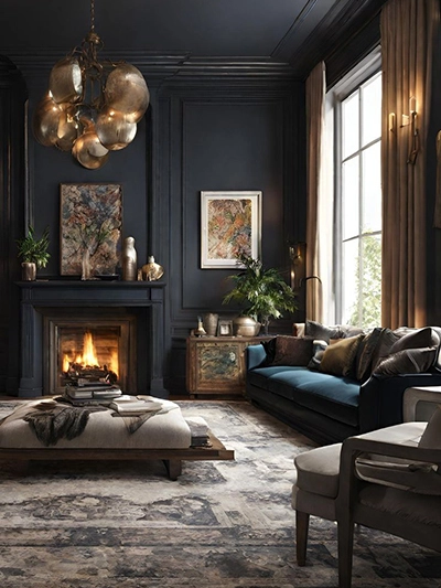 Cozy Moody Living Room colors