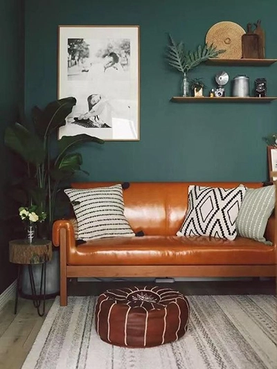 green moody living room