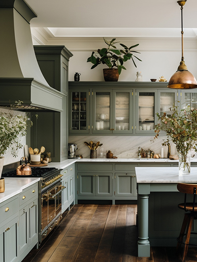 Sage-Toned Kitchens and Homes