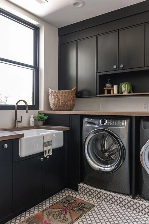 Dark and Moody Laundry Room Inspiration