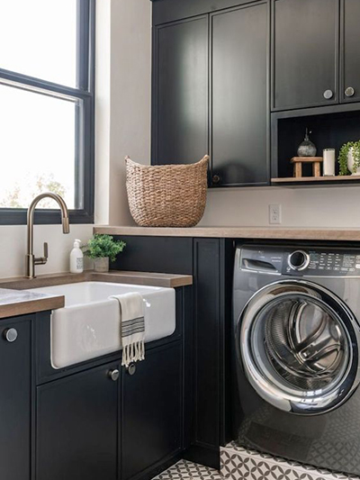 Dark and Moody Laundry Room Inspiration